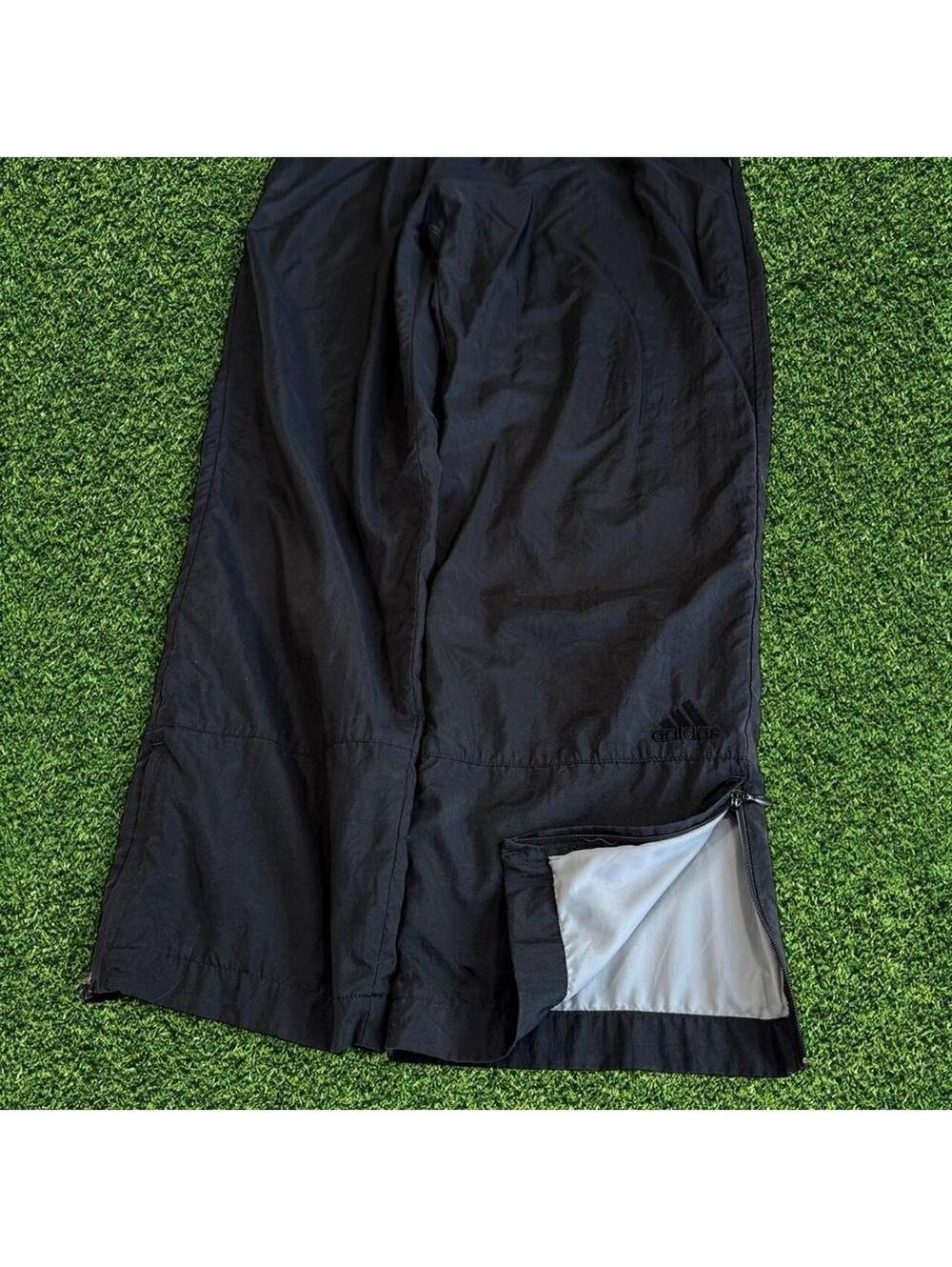 Vintage 00s Adidas Black Wide Leg Sweatpants Joggers